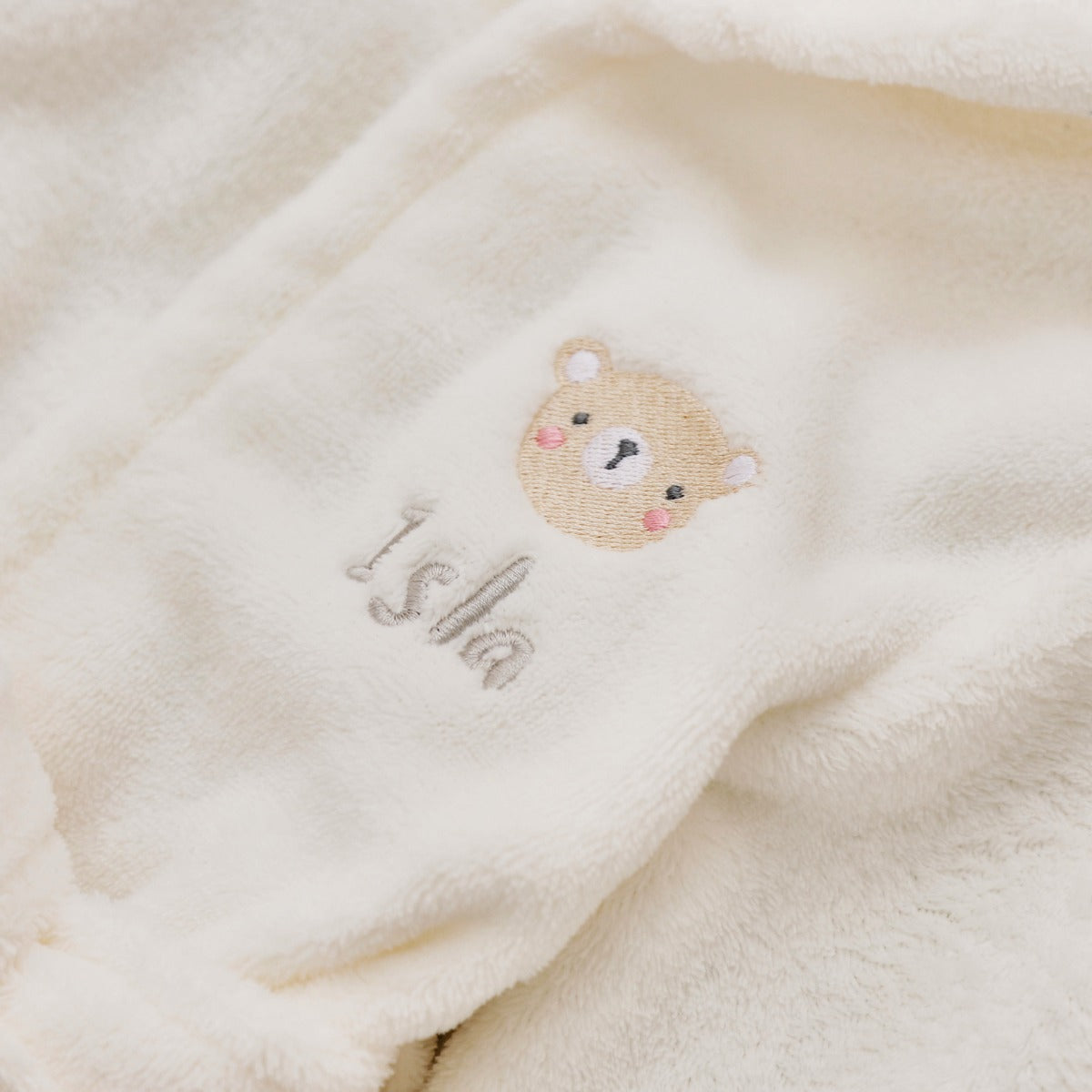 Personalized Bear Ivory Fleece Robe