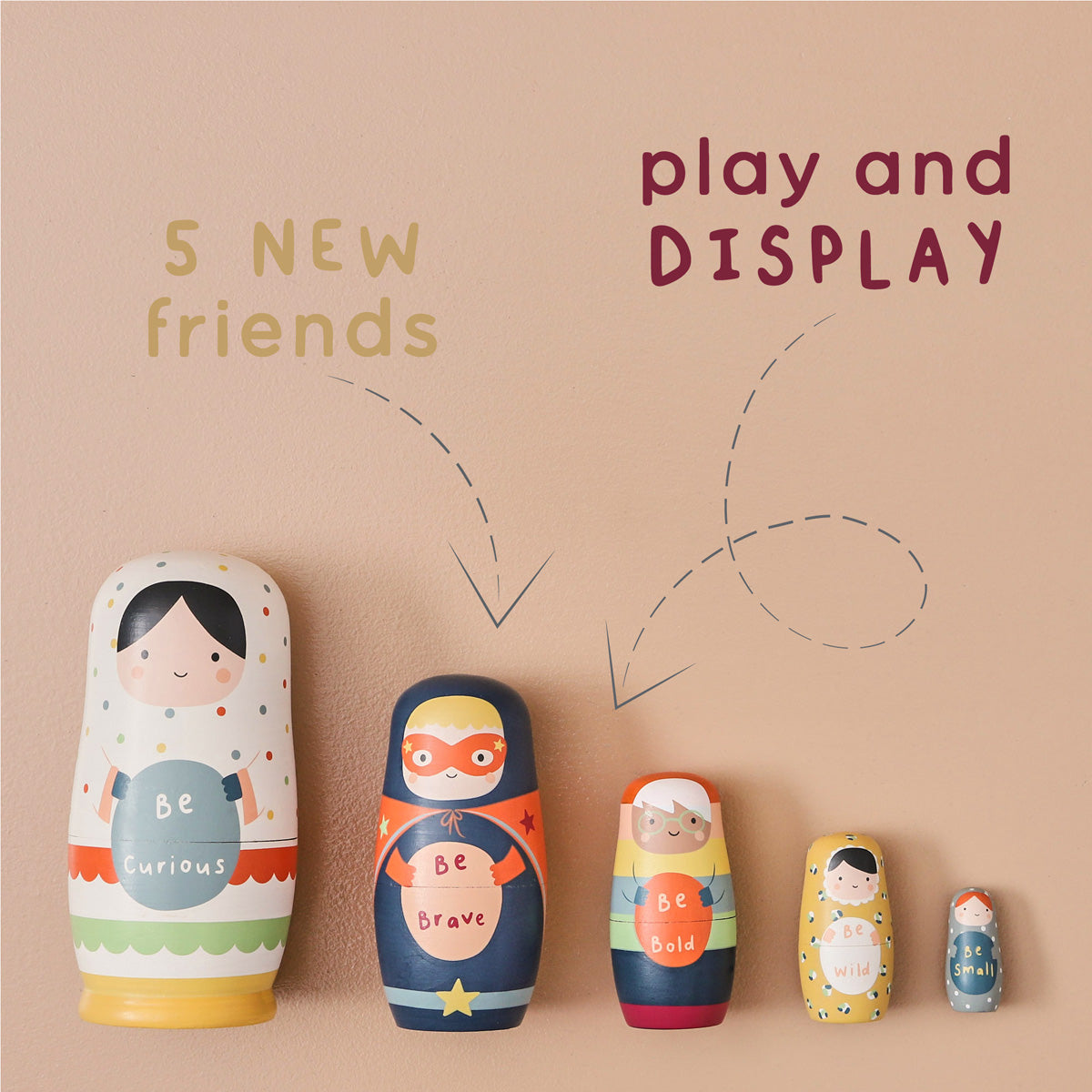 Personalised Just Bee Kids Wooden Nesting Dolls FSC®