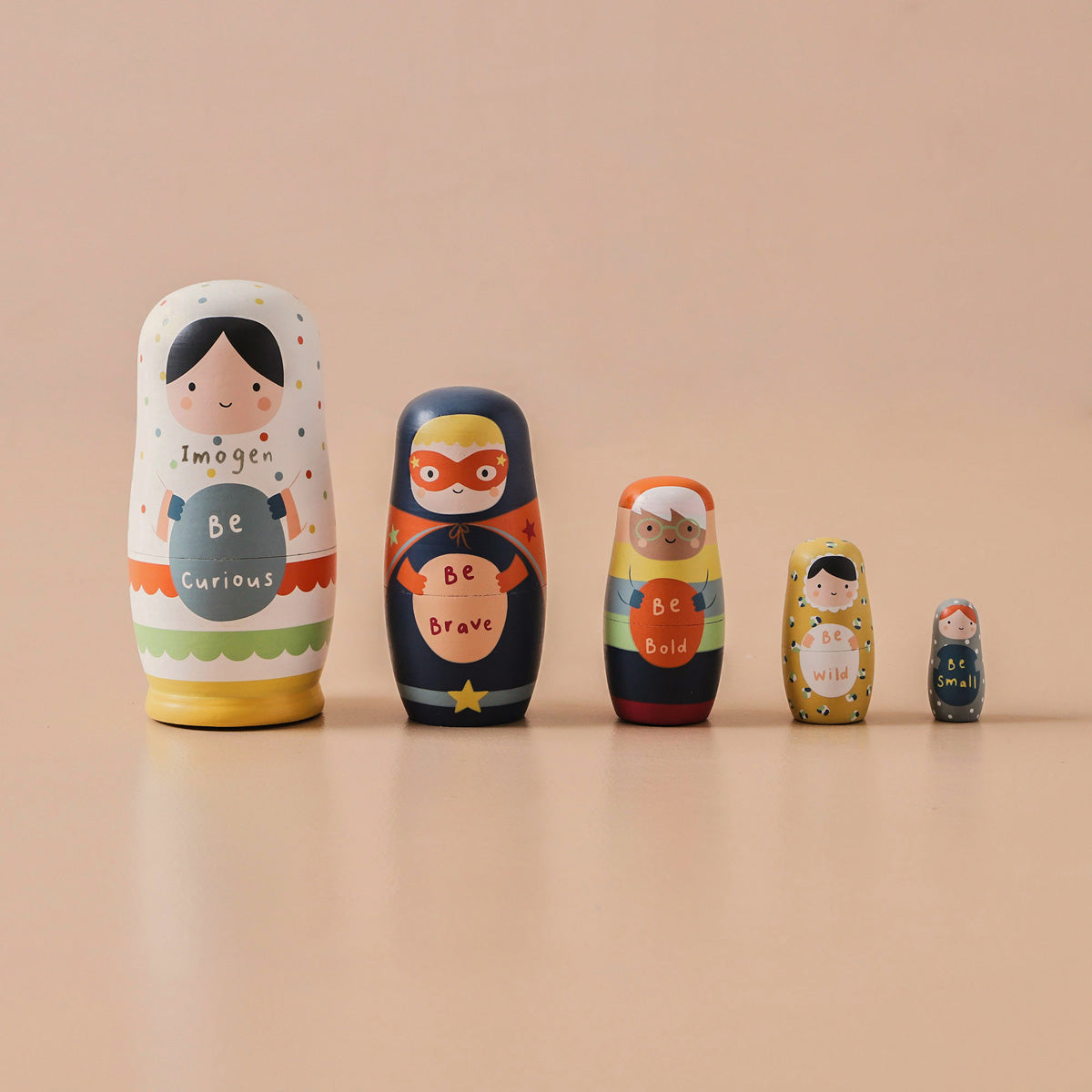 Personalised Just Bee Kids Wooden Nesting Dolls FSC®