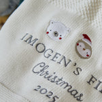 Personalized 1st Christmas Ivory Shawl