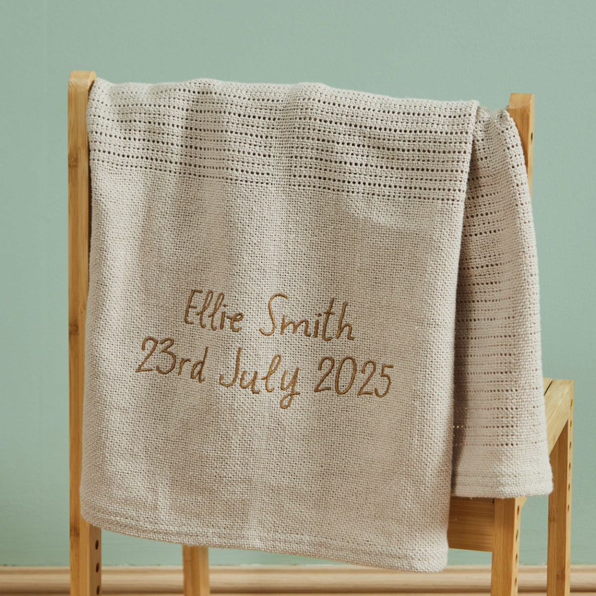 Personalized Oatmeal Cellular Blanket