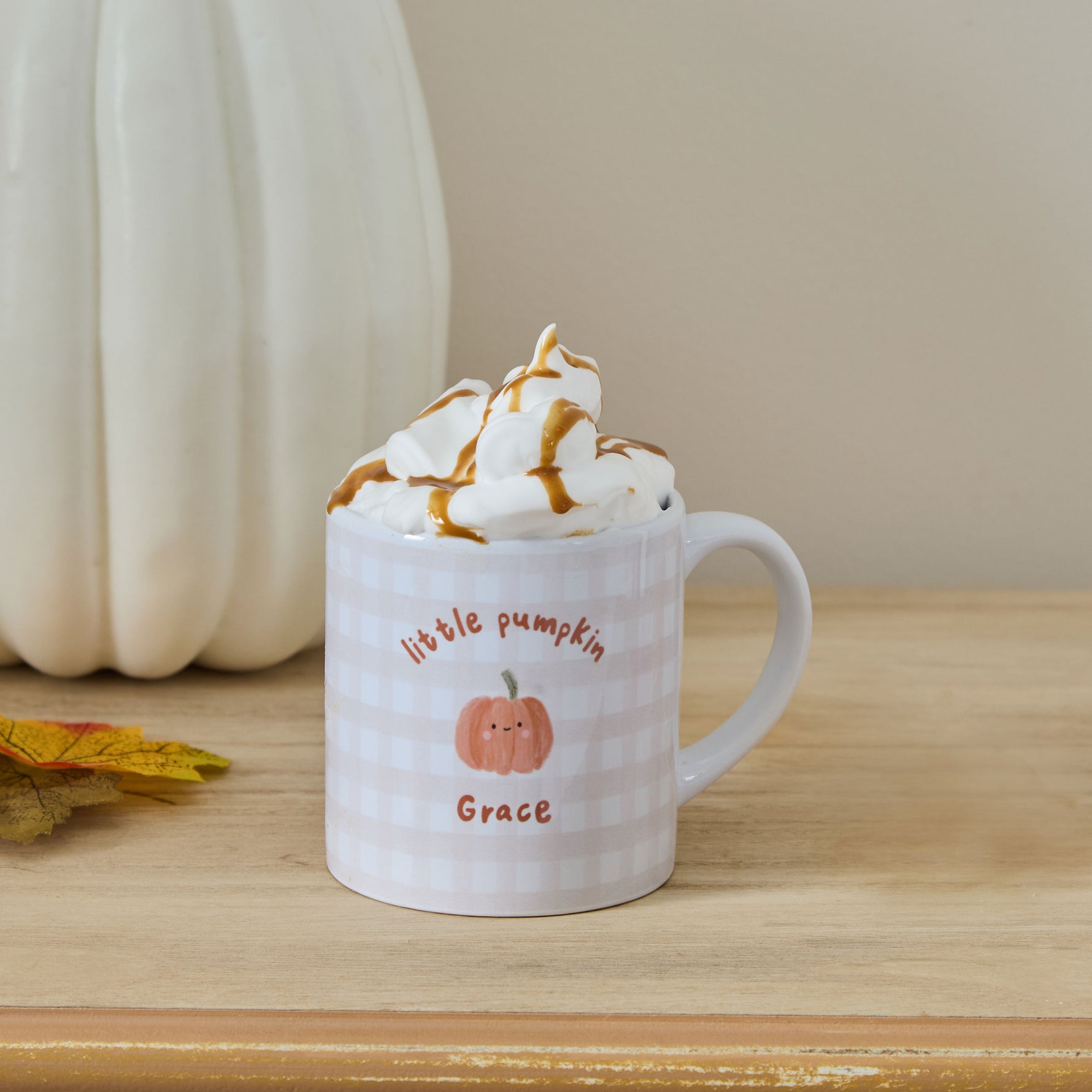 Personalised Oatmeal Checkered Halloween Smug