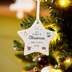 Personalised My 1st Christmas Star Ceramic Hanging Decoration