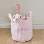 Personalised Large Pink Ditsy Storage Bag
