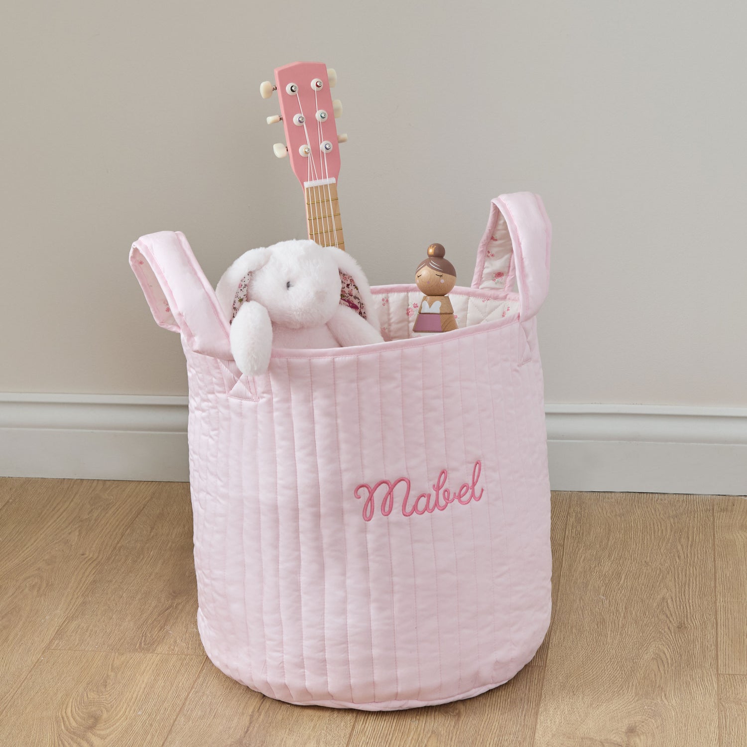 Personalised Large Pink Ditsy Storage Bag