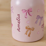 Personalised Bow Pink Water Bottle