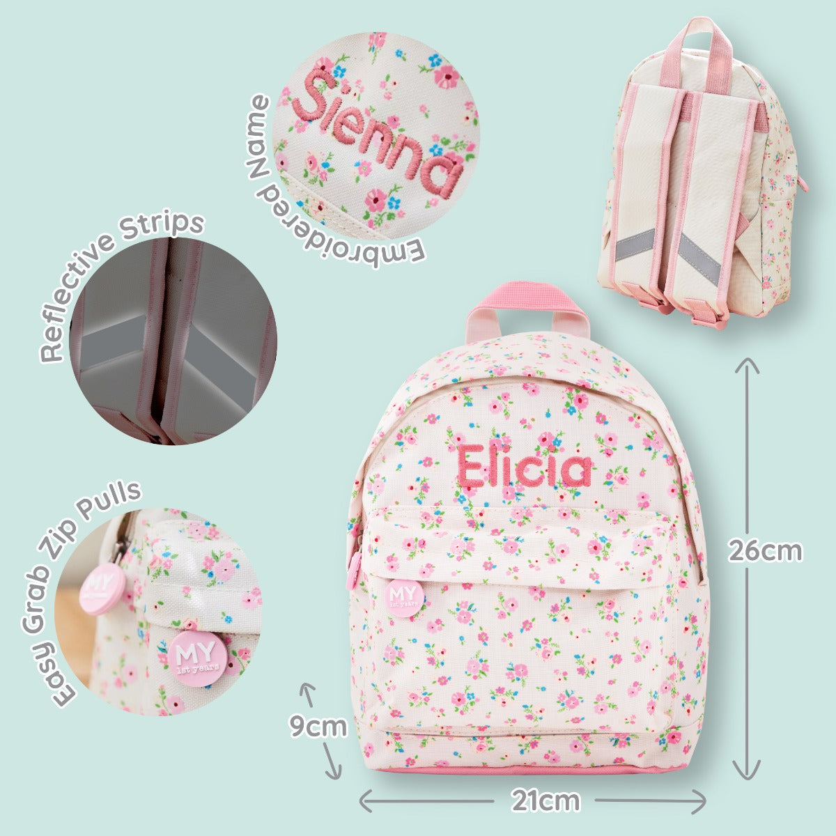 Personalised Ditsy Print Classic Mini Backpack