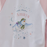 Personalised The Snowman™ and Snowdog Pink Jersey Pyjamas