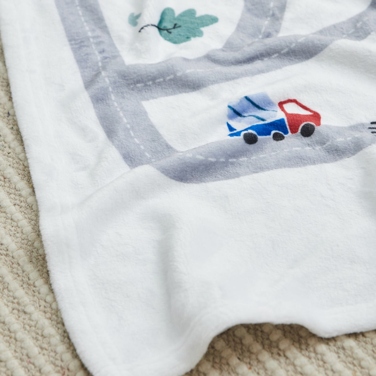 Personalized White Road Map Fleece Blanket