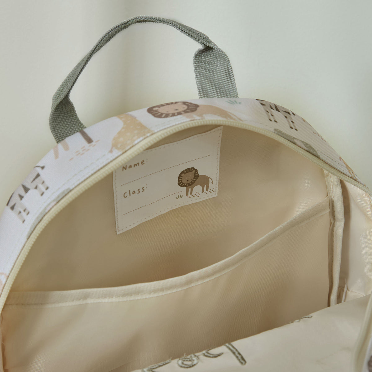 Personalised Neutral Safari Medium Backpack