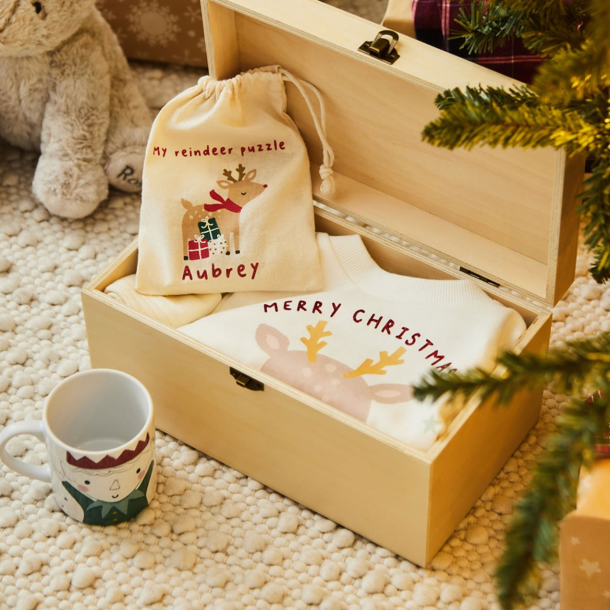 Personalised Christmas Eve Delivery Wooden Christmas Eve Box FSC®