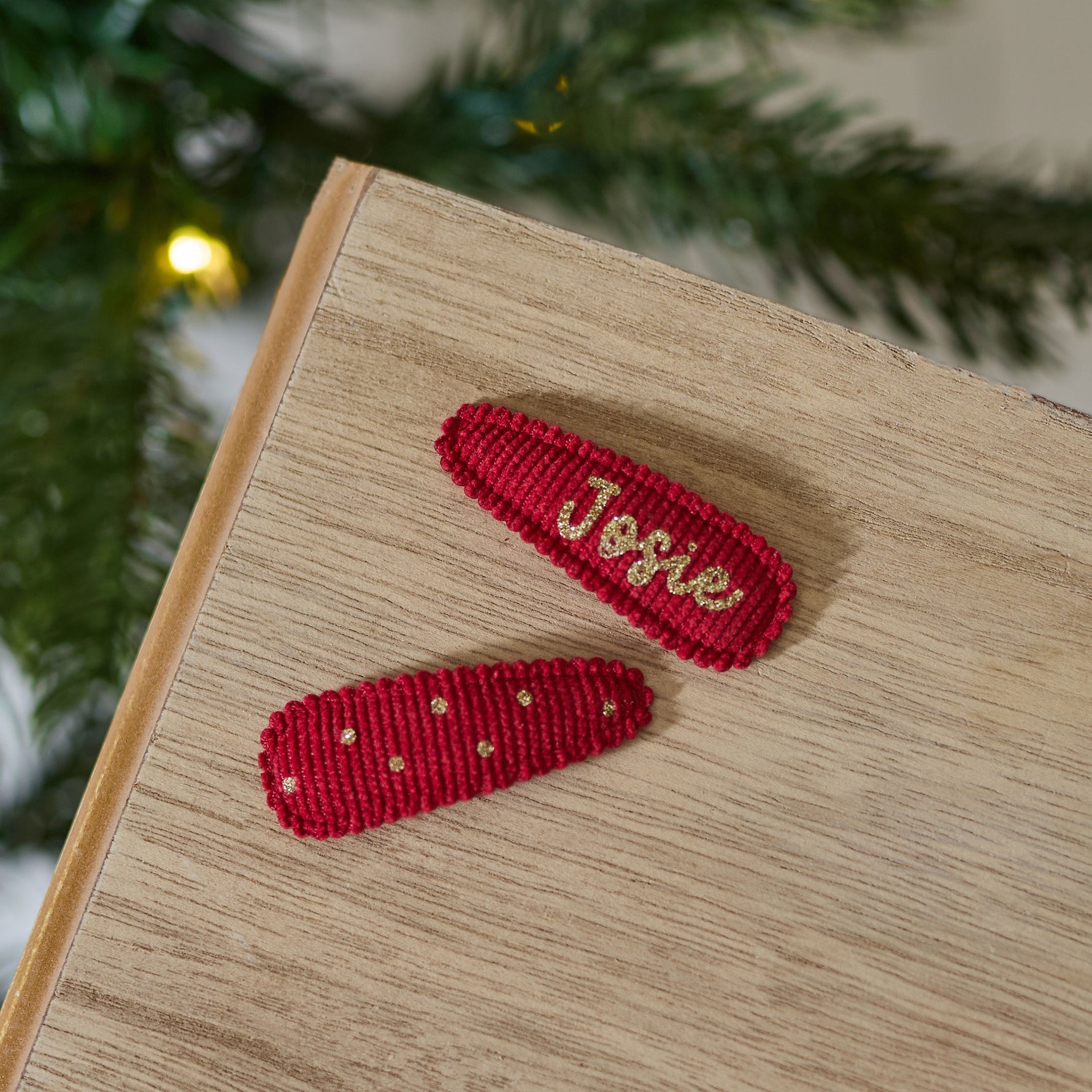 Personalised Red Hair Clips
