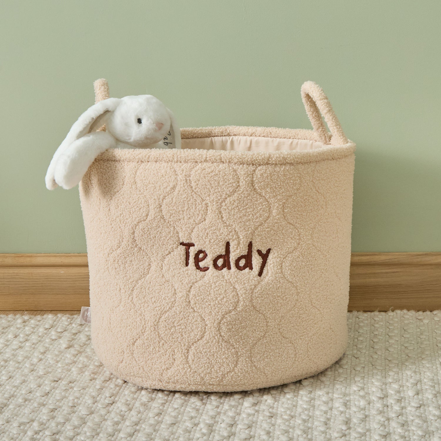 Personalised Large Caramel Borg Storage Bag