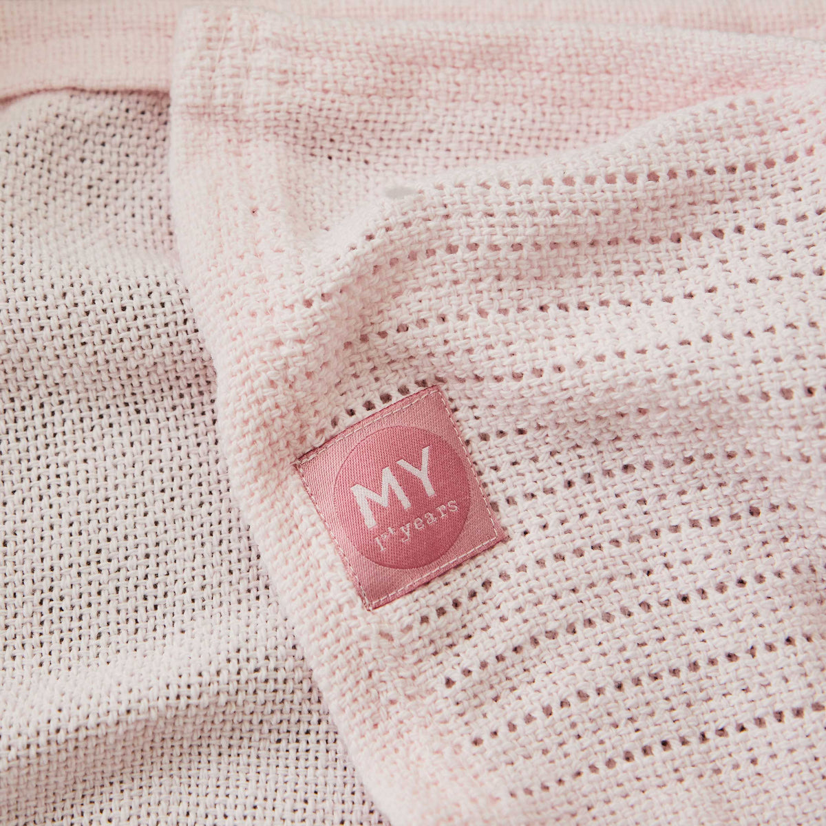 Personalized Light Pink Cellular Baby Blanket