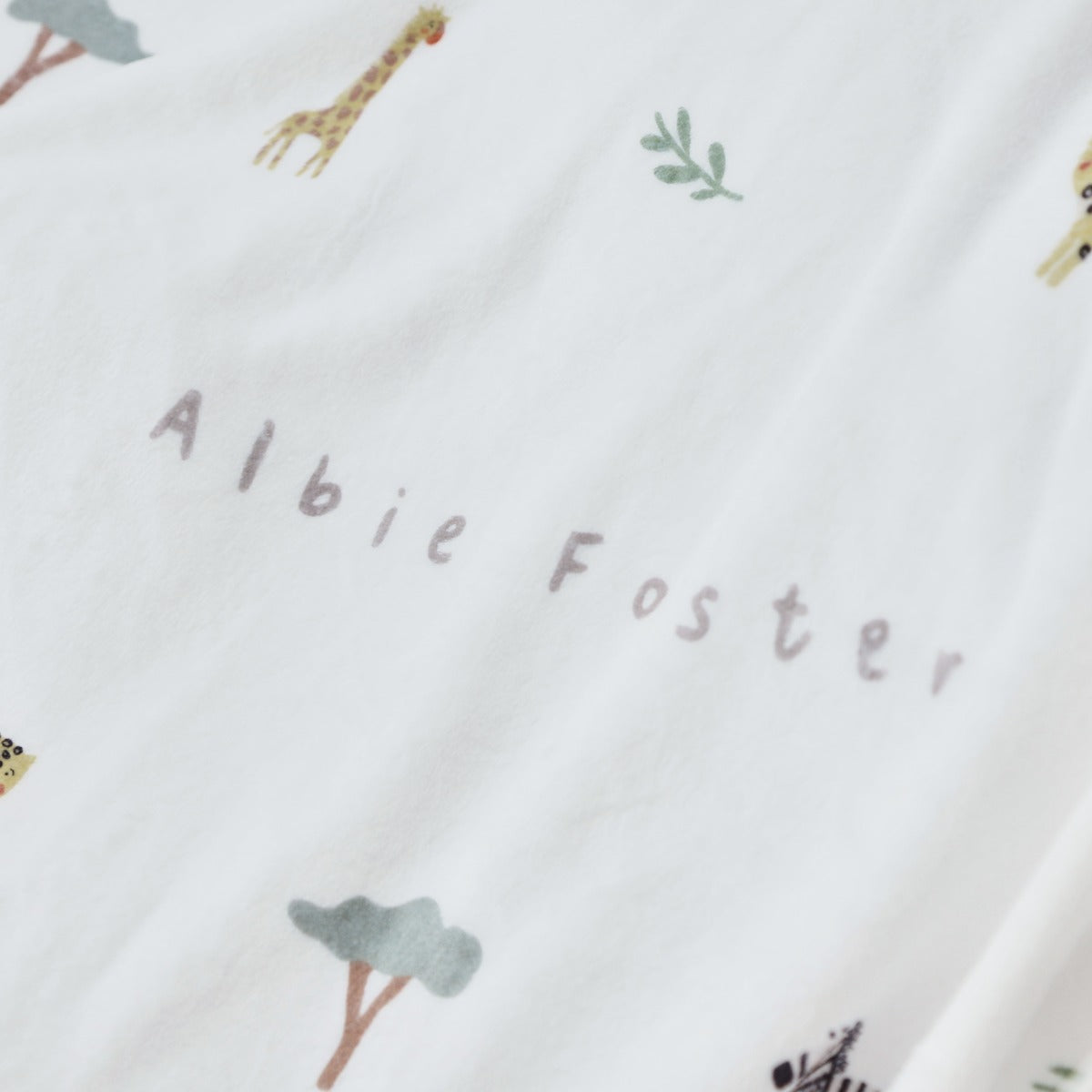 Personalized Safari Animal Print Fleece Blanket
