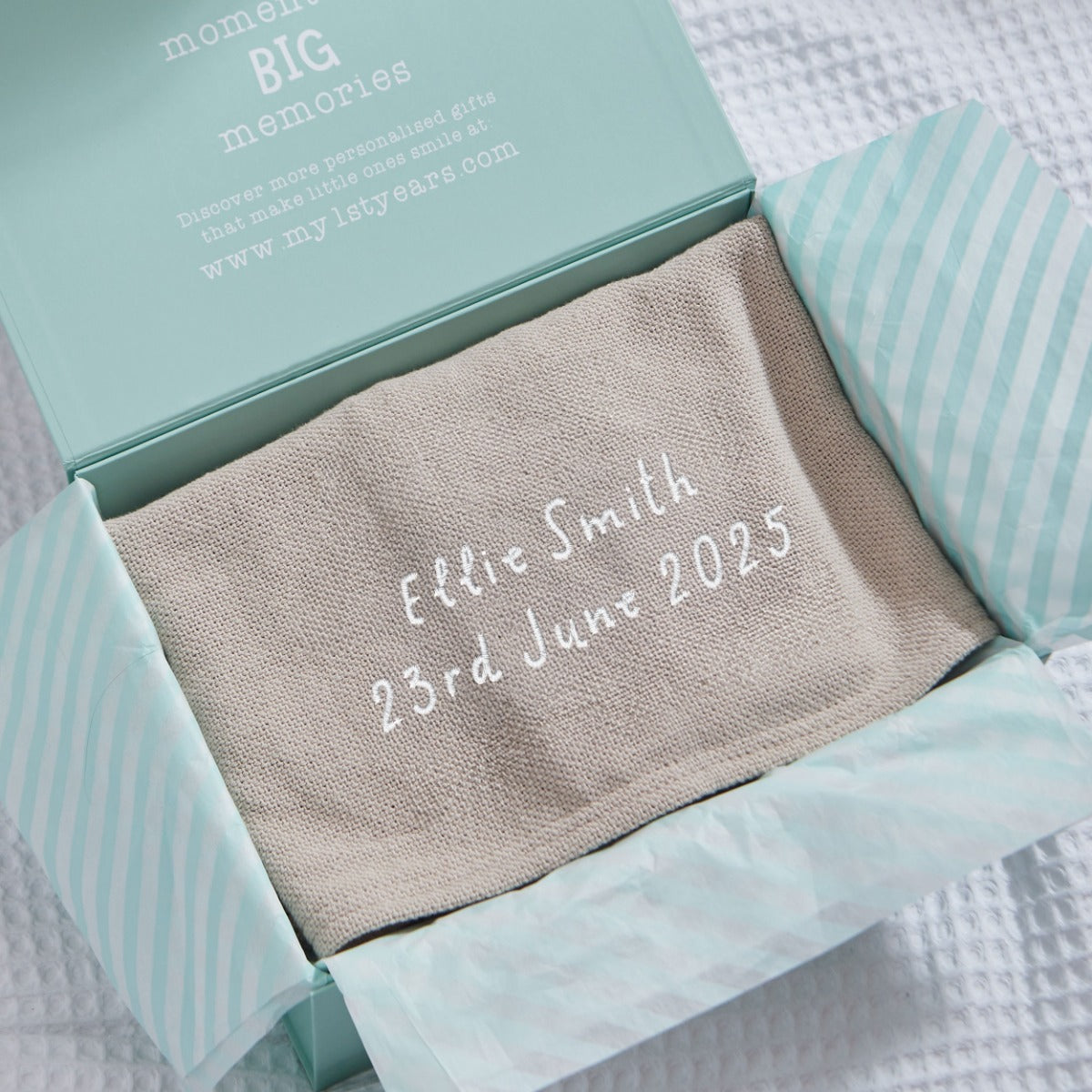Personalized Oatmeal Cellular Blanket