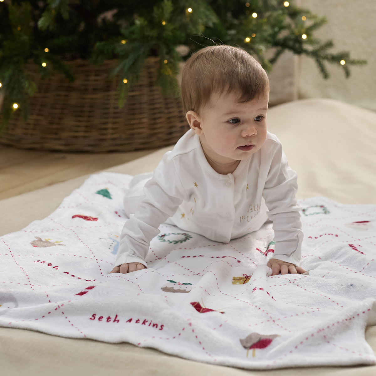 Personalised Christmas All Over Print Fleece Blanket