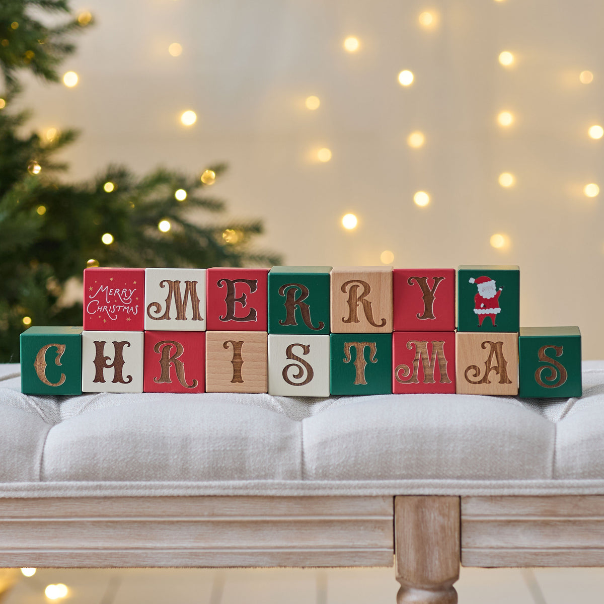 Personalised Christmas Baby Name Blocks