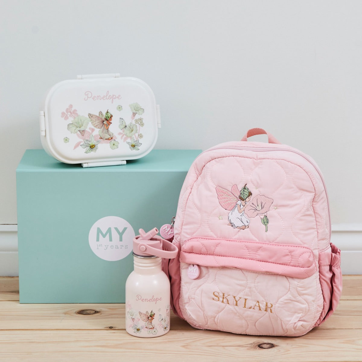 Personalised Flower Fairies™ Embroidered Pink Quilted Medium Backpack