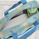 Personalised Khaki Dino Boxy Lunchbag