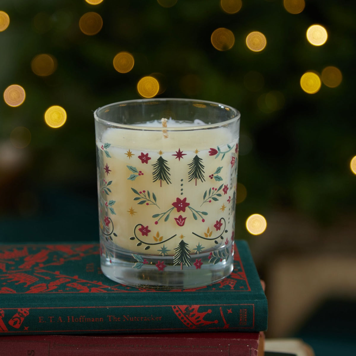 Personalised Traditional Christmas Glass Candle