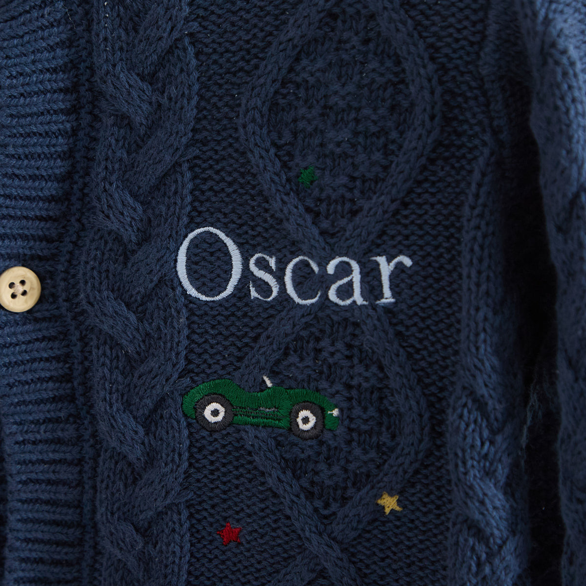 Personalised Transport Navy Cardigan