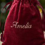 Personalised Small Script Velvet Gift Bag