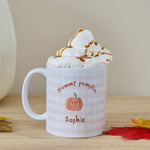 Personalised Oatmeal Checkered Halloween Mug