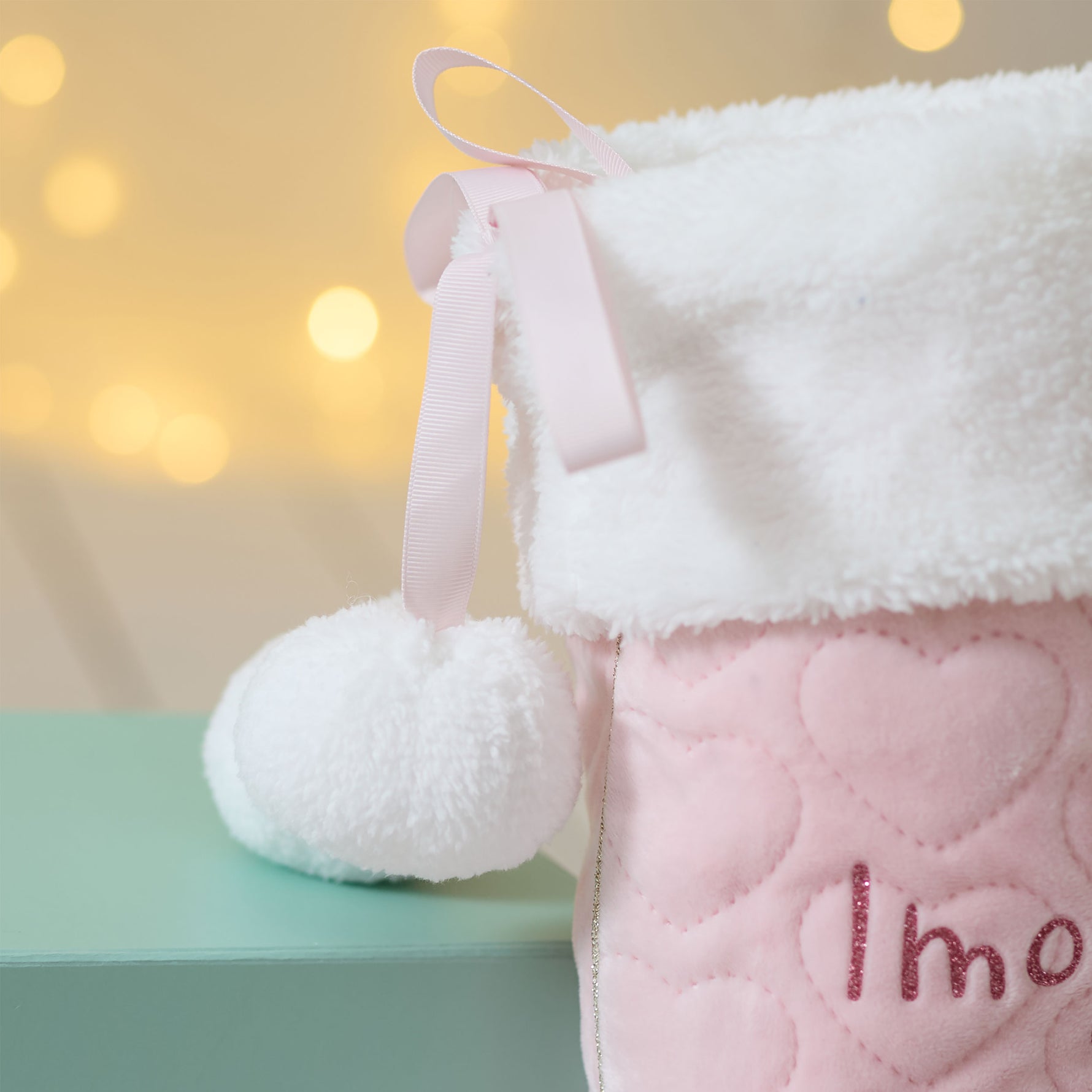 Personalised Small Name Pink Velvet Gift Stocking