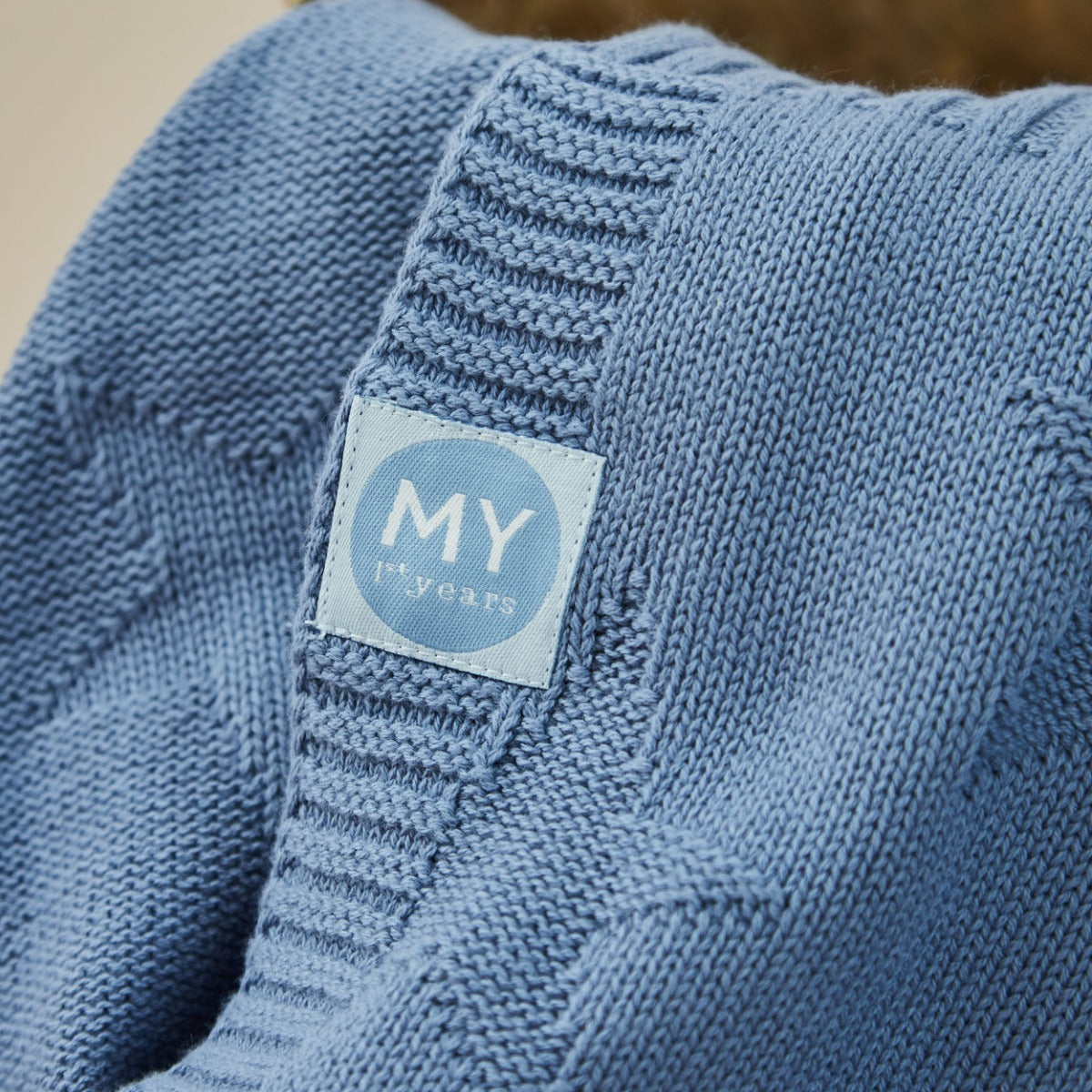 Personalized Born In 2026 Blue Star Jacquard Baby Blanket