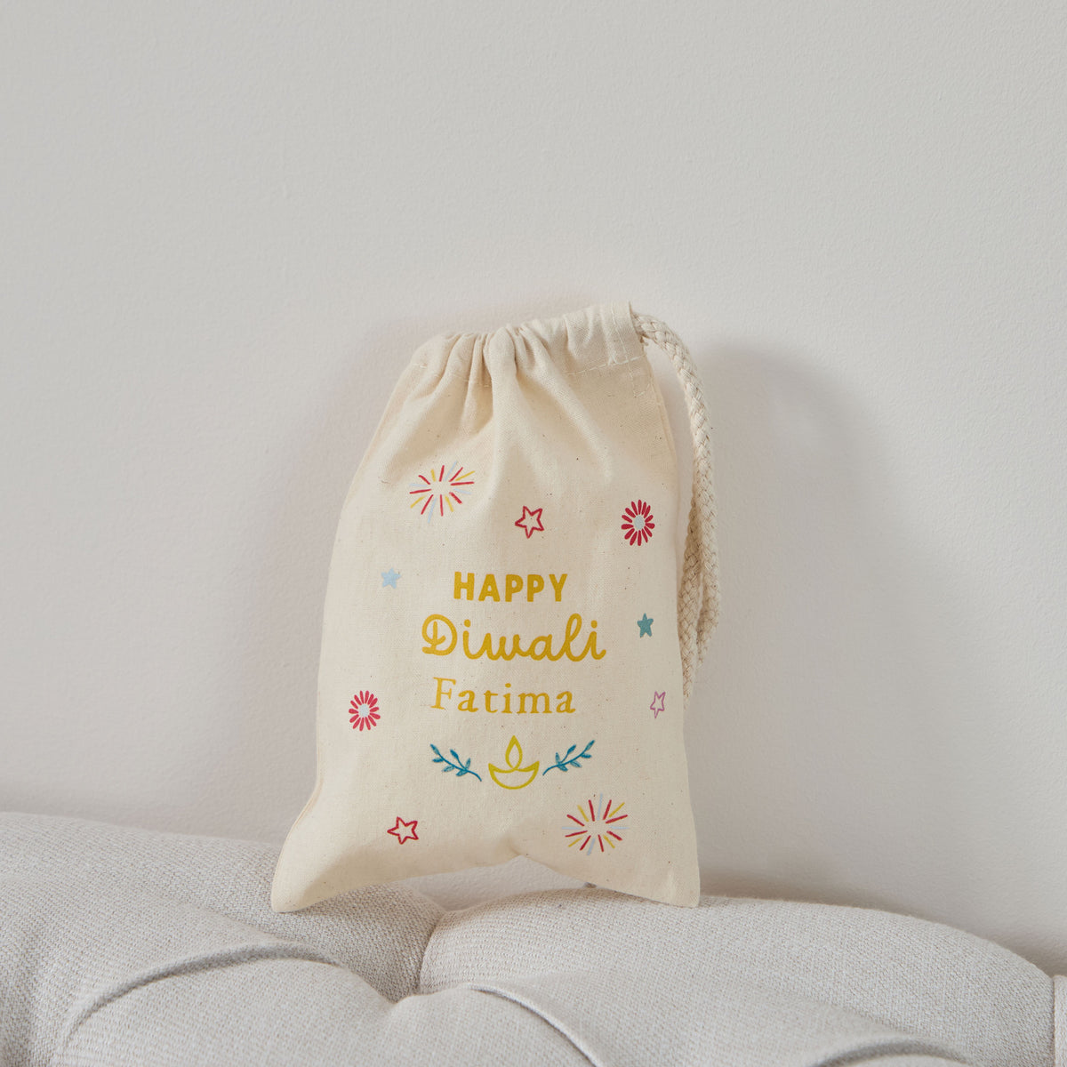 Personalised Happy Diwali Drawstring Bag