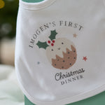 Personalised First Christmas Pudding Bib