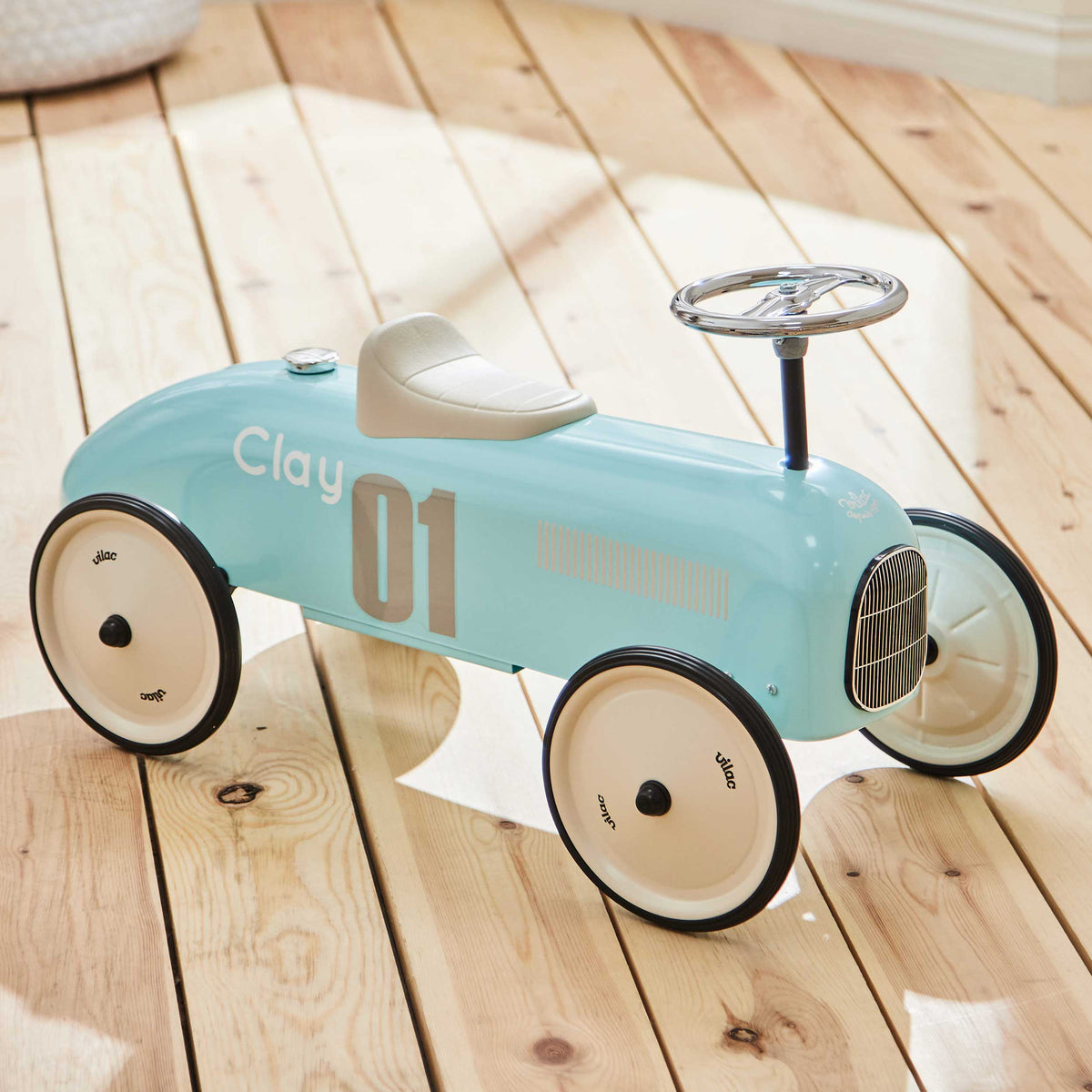  Personalised Pale Blue Vilac Ride On Toy