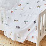 Personalized Safari Animal Print Fleece Blanket