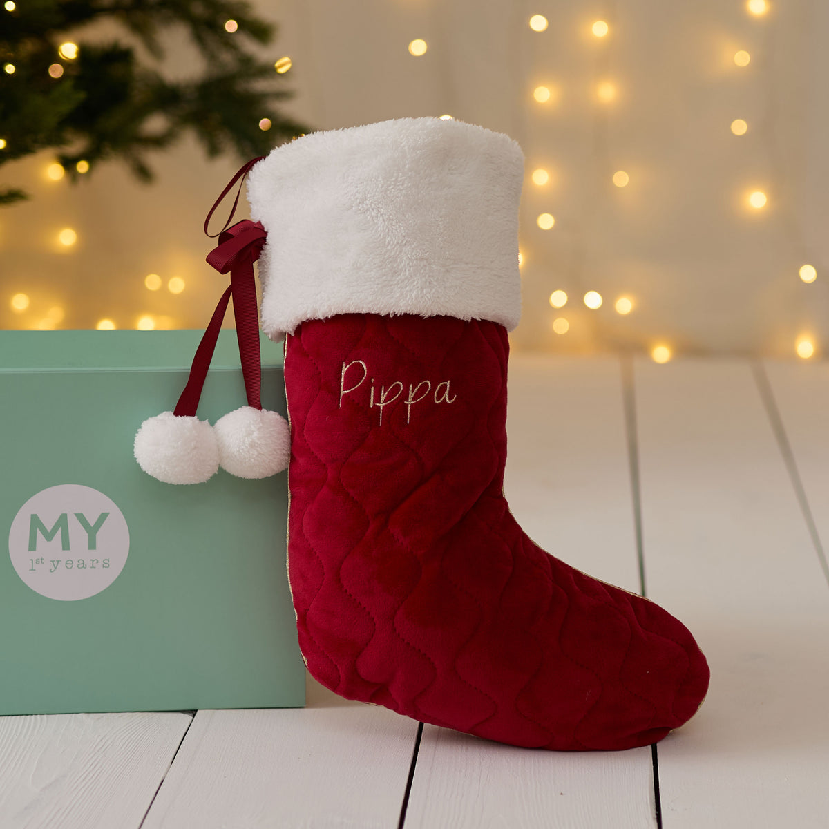 Personalised Small Red Velvet Name Stocking