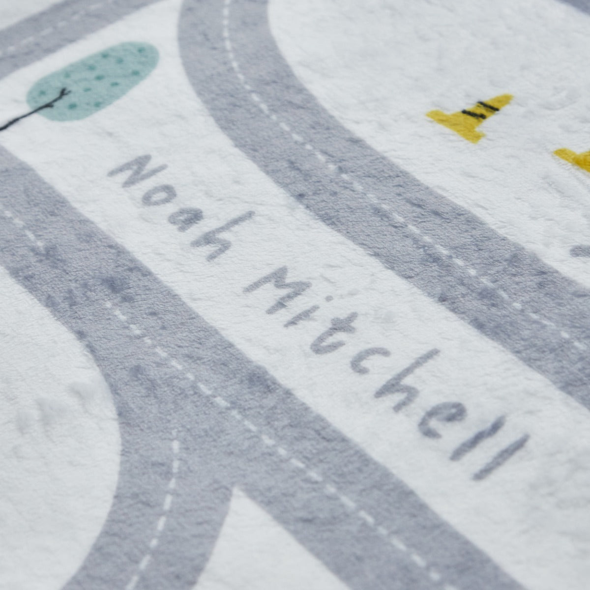 Personalized White Road Map Fleece Blanket