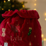 Personalised Embroidery Detailed Christmas Sack