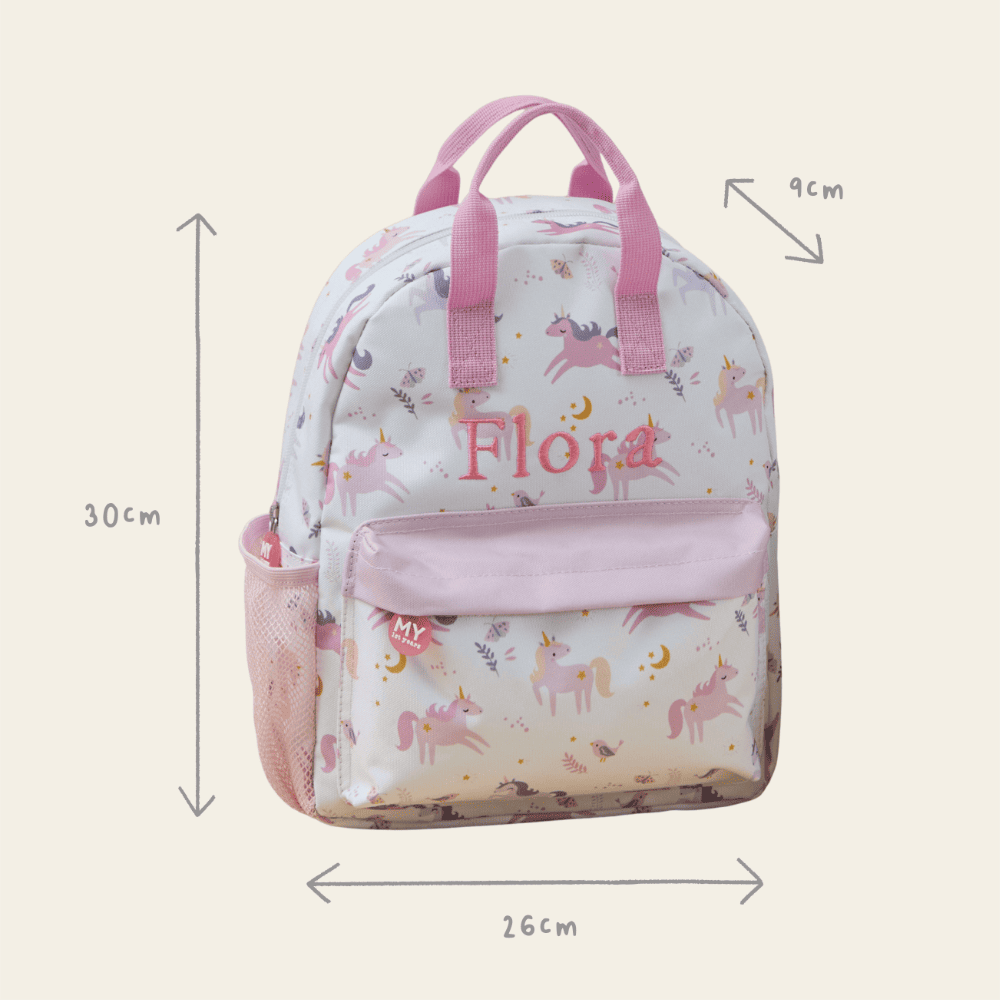 Personalised Unicorn Grab Medium Backpack