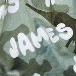 Personalized Dino Camo Print Name Fleece Blanket