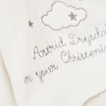 Personalized Christening Ivory Cotton Baby Shawl