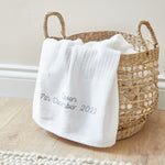 Personalized Ivory Cellular Baby Blanket