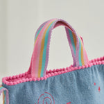 Personalised Pink Glitter Denim Handbag