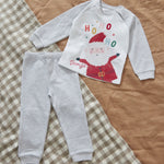 Personalised Grey Santa Ho Ho Ho Christmas Pyjamas