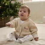 Personalised My 1st Christmas Oatmeal Cardigan