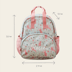 Personalised Sage Bunny Print Medium Grab Handle Backpack