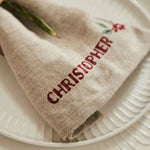 Personalised Natural Traditional Christmas Napkin