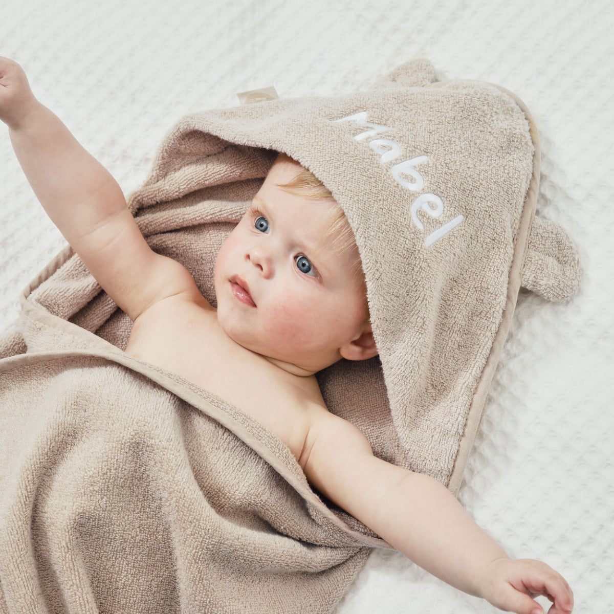 Personalized Oatmeal Small Hooded Towel