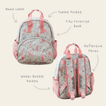 Personalised Sage Bunny Print Medium Grab Handle Backpack