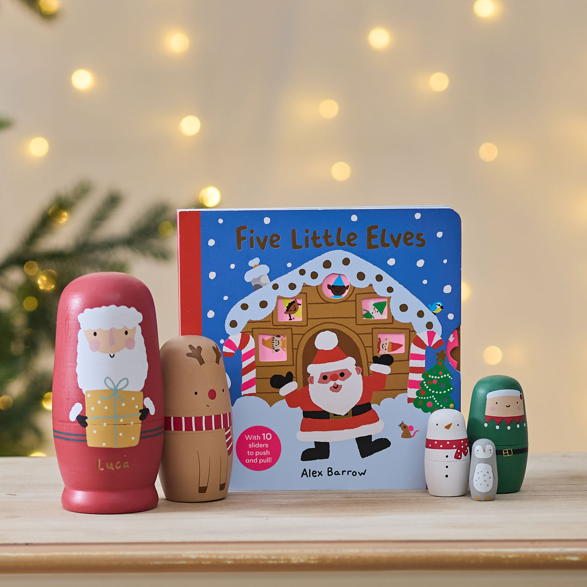 Personalised Christmas Nesting Dolls Read and Play Gift Set