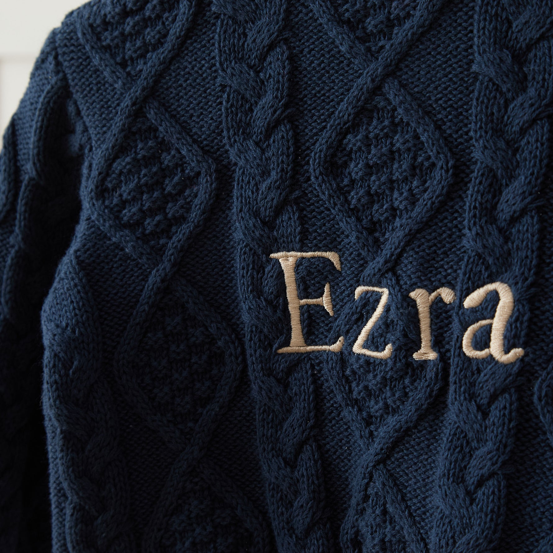 Personalised Organic Cotton Navy Cardigan